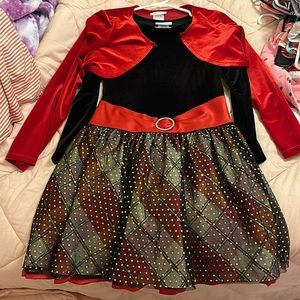 Bonnie Jean 2 piece velvet Christmas dress